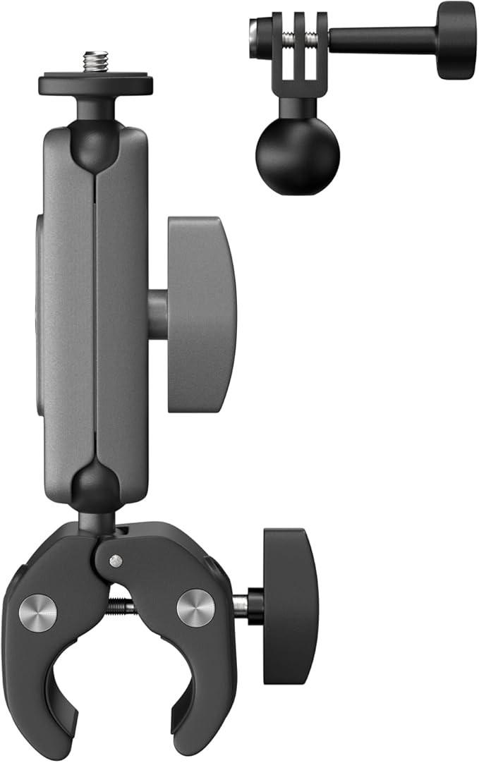 SIOTI Jaw Clamp Mount with 1/4 Inch Mount and Action Camera Mount, Compatiable for Mobile Phone & Action Camera Go Pro Hero 12/11/10/9, DJl Osmo Action/Pocket, Insta360 X/Ace/Ace Pro
