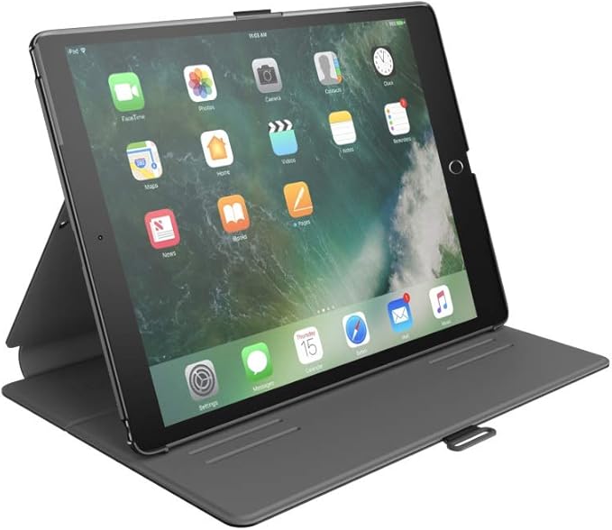 Speck Products Compatible Case for Apple iPad 9.7-inch (2017/2018, also fits 9.7-inch iPad Pro, iPad Air 2/Air), Balance FOLIO Case and Stand, Black/Slate Grey