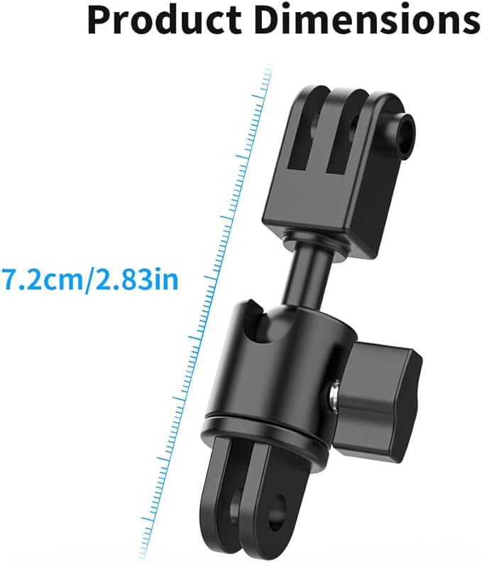 Aluminum 360 Degree Rotation Camera Swivel Mount, Vertical Metal Bracket Adapter Compatible with GoPro Hero 13/12/11/10, DJI Action 6/5 Pro/4, Sony and Other Action Cameras (Adjustable Adapter Mount)