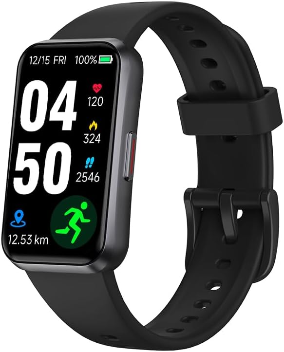 Fitness Trackers,Blood Oxygen Heart Rate Sleep Monitor,1.47‘’ OLED Display,Smart Band 24/7 Health Monitoring,Calorie Pedometer Steps Counter Activity watchs/Notifications(Black)