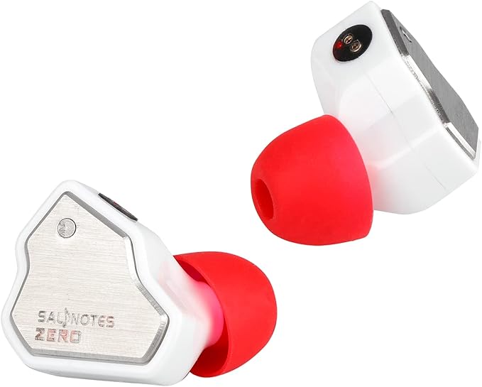 Linsoul 7Hz Salnotes Zero HiFi 10mm Dynamic Driver in-Ear Earphone IEM with Metal Composite Diaphragm Stainless Steel Faceplate Detachable 2Pin OFC Cable (White, with Mic, Type C)