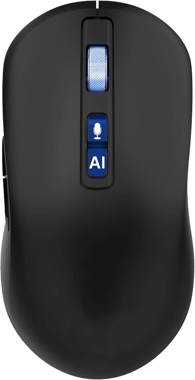 AI Wireless Mouse with Translation for PC Laptop: Hands-free typing- ChatGPT Bluetooth Mouse for Laptop, Voice AI, Multi-Translate, One Tap Google, USB Rechargeable High-Performance Office Device