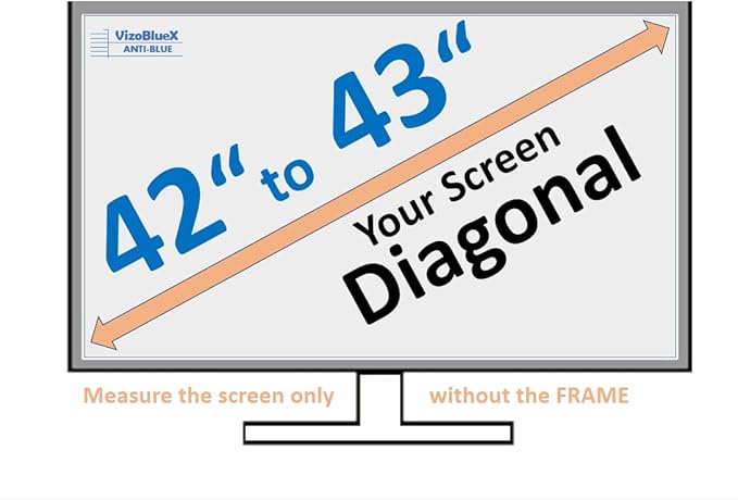 VizoBlueX 42-43 inch Blue Light and Damage TV Screen Protector. Protection Shield & Anti-Blue Light Filter Blocking UV for LCD LED 4K OLED QLED (38.0 x 22.0 inch)