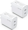 2Pack 40W USB C Charger Block, iGENJUN Dual USB-C Port Power Adapter - Phone Charger with Fast Charging Capability, Type C Wall Charger for iPhone 17/17 Pro Max/16/15, Galaxy, iPad, Tablet - White