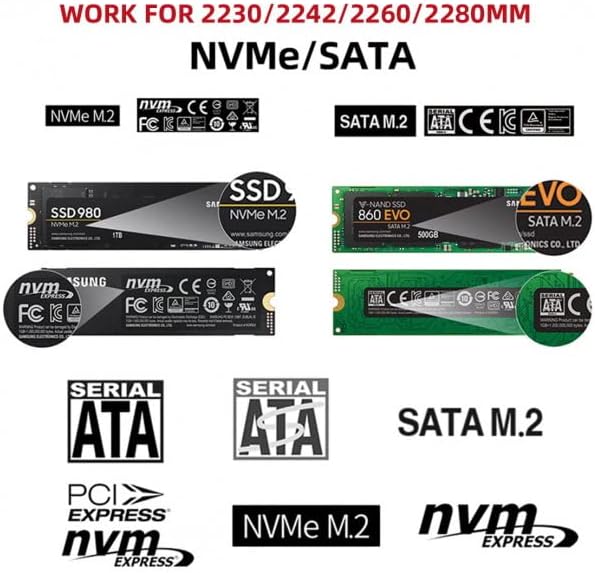 xiwai Type-C USB3.0 to Combo NVME M-Key M.2 NGFF SATA SSD PCBA Case 2280/2242/2230mm Adapter RTL9210B Chipset