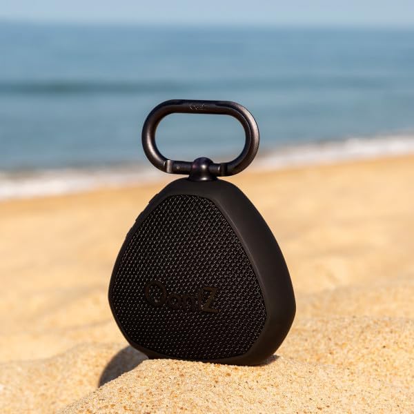 OontZ Angle Clip – Portable Bluetooth Speaker, 5W Stereo Sound, 12 Hour Playtime, Rich Bass, 100 Foot Wireless Range, IPX7 Waterproof, Outdoor, Travel, Great Gift (Black)