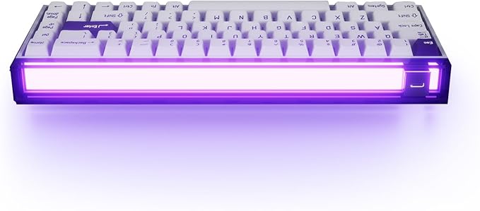 MelGeek MADE68 Pro+ Wired Gaming Keyboard, Magnetic Keyboard with Hall Effect, 65% Compact Rapid Trigger, Hot-Swappable, RGB Snap Tap & Adjustable Actuation, Online HIVE Custom (Purple)