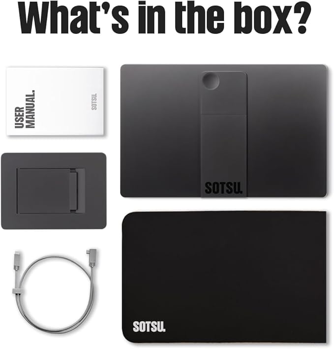 SOTSU FlipAction Elite 16" Portable Monitor | 4K | Super Compact | Pivot Rotate | 3840x2400 DCI P3 | 60Hz | 450 Nits | Full Metal CNC | Perfect Match for Mac and Windows (Space Black)