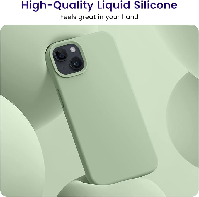 OTOFLY Designed for iPhone 13 Case, Silicone Shockproof Slim Thin Phone Case for iPhone 13 6.1 inch Calke Green