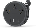 NTONPOWER Flat Plug Extension Cord, 2 USB C Travel Power Strip with 3 Outlets 4 USB Ports, 4ft Flat Extension Cord, Portable Power Strip Mountable for Travel Cruise Ship Essentials Home Black