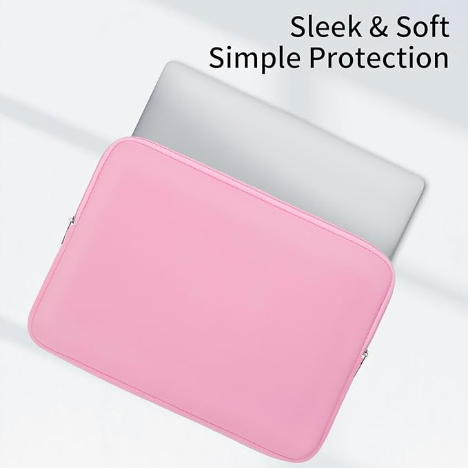 RAINYEAR Laptop Sleeve Protective Case Soft Lining Zipper Cover Padded Carrying Bag Compatible with Notebook Computer Ultrabook Chromebook,13"-13.3", Pink (Upgraded Version)