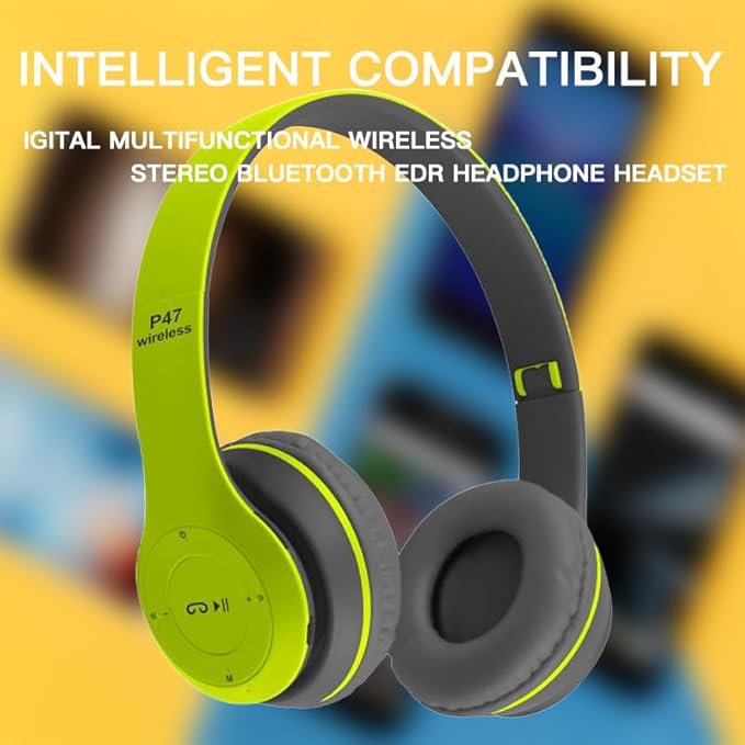 Upgraded Hybrid Active Headphones with Transparent Modes Playtime Wireless Bluetooth with Mic Deep Bass Soft-Earpads Fast Charging-Green