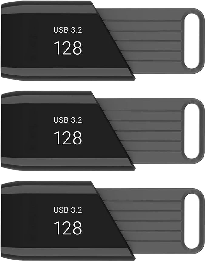 PNY 128GB Attaché X USB 3.2 Gen 1 Flash Drive, Advanced Performance Up to 130MB/s Read, Everyday Data Store & Transfer, Reliable Portable Storage, Durable, Type-A, Computers, Laptops, Desktops, 3-Pack