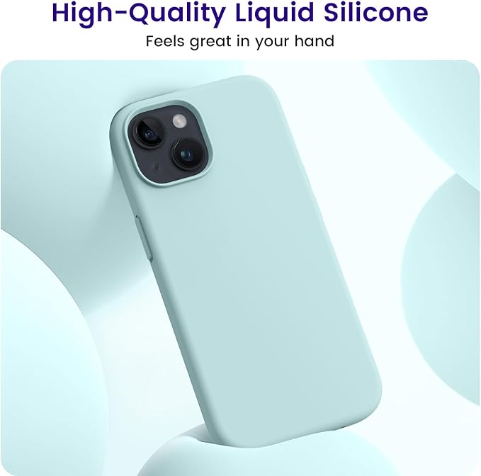 OTOFLY Compatible with iPhone 15 Case, Silicone Shockproof Slim Thin Phone Case for iPhone 15 (6.1 inch), (Mint Green)