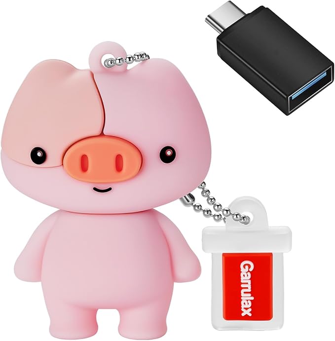 USB Flash Drives, 16GB/32GB/64GB/128GB Silicone USB2.0 High Speed Thumb Memory Stick Pen Date Storage Pendrive U Disk (Piggy, 128GB)