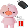USB Flash Drives, 16GB/32GB/64GB/128GB Silicone USB2.0 High Speed Thumb Memory Stick Pen Date Storage Pendrive U Disk (Piggy, 128GB)