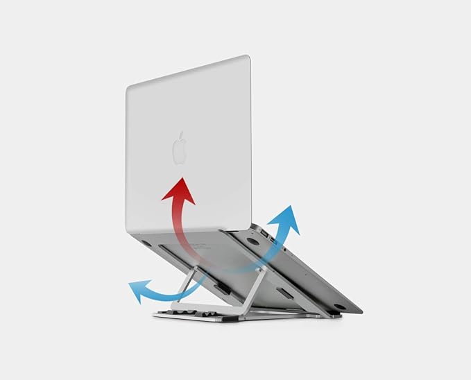 Portable Height Adjustable Folding Laptop Stand,Lightweight Anti-Slip Laptop Riser | Aluminum Notebook/Tablet Stand Compatible with MacBook Pro/Air,ipad Pro & Any Laptops