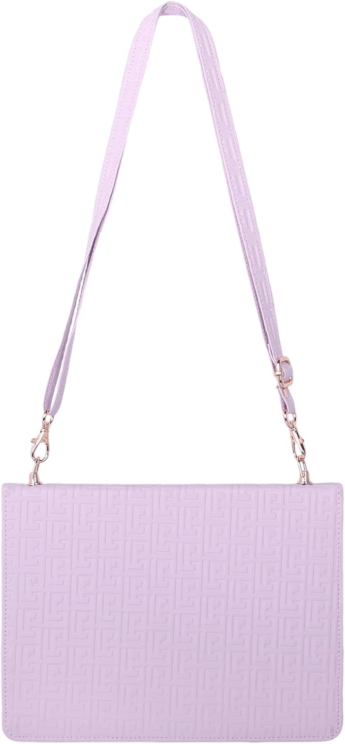 Handbag Case for iPad 9th/8th/7th Gen 10.2", iPad Air 3 2019/iPad Pro 10.5 Case, Techcircle Elegant Crossbody Folio Stand Wallet Case w/Pencil Holder, Card Slots, Hand Strap, Shoulder Strap, Lavender
