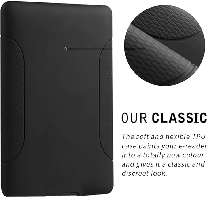 Youngme Case for All-New Kindle (11th Generation, 2024/2022 Release) - Slim Fit TPU Gel Protective Cover Case for All-New Kindle E-Reader 6" (Black)