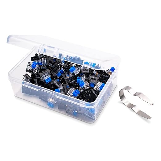 OUTEMU Keyboard Switches, Pack 65 -Clicky&Tactile - DIY Replacement MX Switches for Mechanical Gaming Keyboard - Blue