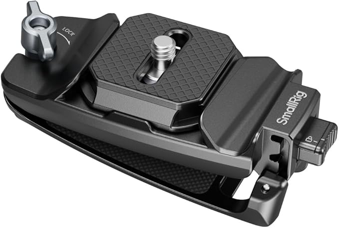 SMALLRIG Camera Clip with Plate, Quick Release System, Max Payload 40kg/88lb, for Sony, for Nikon, for Fujifilm, for DSLR Action Camera, Backpack Strap Clip Kit for Arca-Swiss - 5053