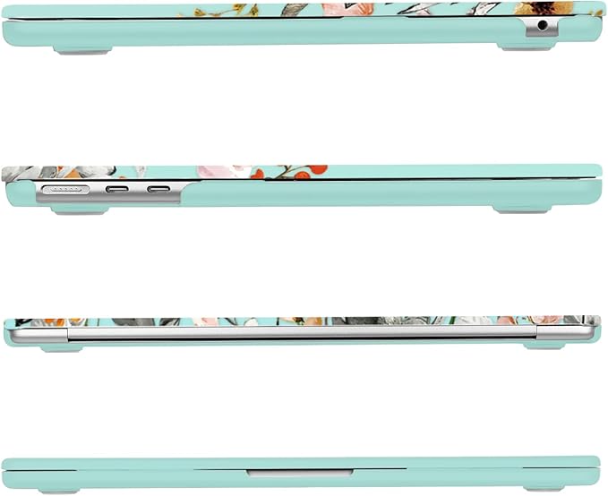 MOSISO Compatible with MacBook Air 13 inch Case M5 2026 M4 2025 M3 M2 2024-2022 A3449 A3240 A3113 A2681, Plastic Garden Flowers Hard Shell&Keyboard Cover&Screen Film for MacBook Air 13.6, Green