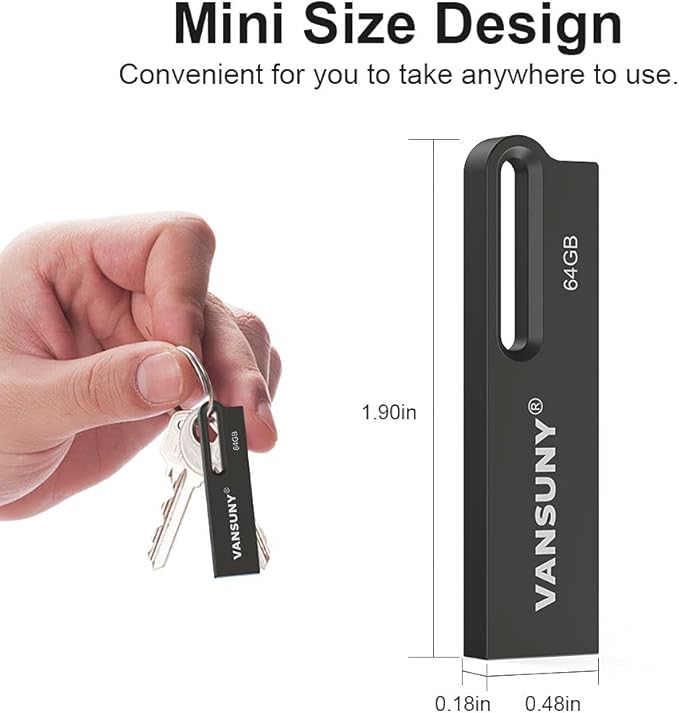 Vansuny 64GB Flash Drive Metal Waterproof USB Drive USB 3.0 Ultra High Speed Memory Stick, Portable Thumb Drive for PC/Tablets/Mac/Laptop
