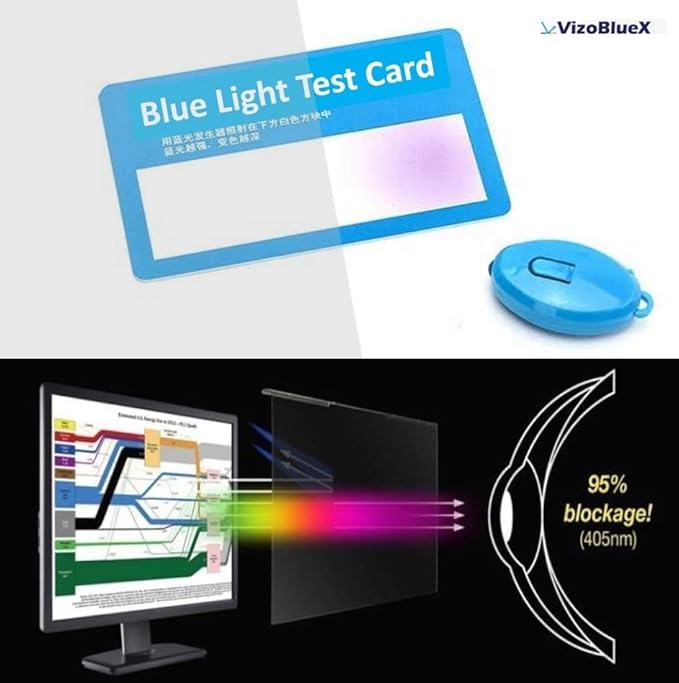 VizoBlueX 27-28 inch Anti-Blue Light Filter for Computer Monitor. Blue Light Monitor Screen Protector panel (24.8"x14.6") Fits LCD TV PC iMac Studio 27