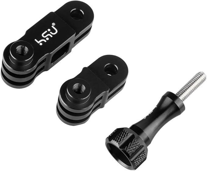 HSU Aluminum Extension Arm for GoPro Hero 13/12, Metal Adjust Arm Straight Joints Mount, Same Direction Straight Joints Mount for Go Pro Hero 11/10/9/8/7/6/5 Black, DJI Osmo Action and More(Black)