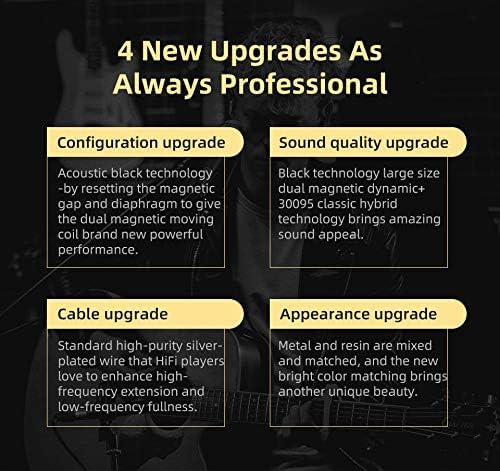 Kinboofi KZ ZSN PRO X 1BA 1DD Hybrid HiFi Earphone in Ear Headphone Monitor ZSN Prox Stereo Sound KZ IEM with Detachable Cable for Musician Drummer (Golden NO Microphone)……