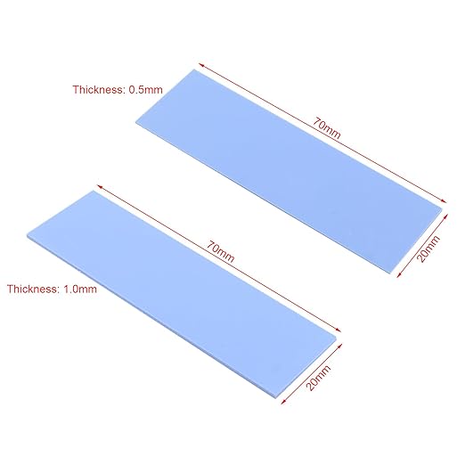 ZDE 2PCS M.2 Heatsink Copper M2 PCIe NVMe Laptop Copper Heatsinks with 4PCS 70x20x0.5/1mm Silicone Thermal Pads for Raspberry Pi NGFF PCIE SATA M.2 2280 SSD Portable Enclosure Desktop PC Laptop