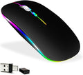 KLO Rechargeable Bluetooth 5.2/3.0/Type-C/USB-2.4G Mouse for MacBook/MacBook air/Pro/iPad, Wireless Mouse for Laptop/Notebook/pc/iPad/Chromebook (Black)