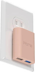 iHome 2-Port USB Wall Charger, AC Pro Multiport Plug Adapter, Phone Charging Block with Dual Ports, Flat Wall Adapter for Home & Travel