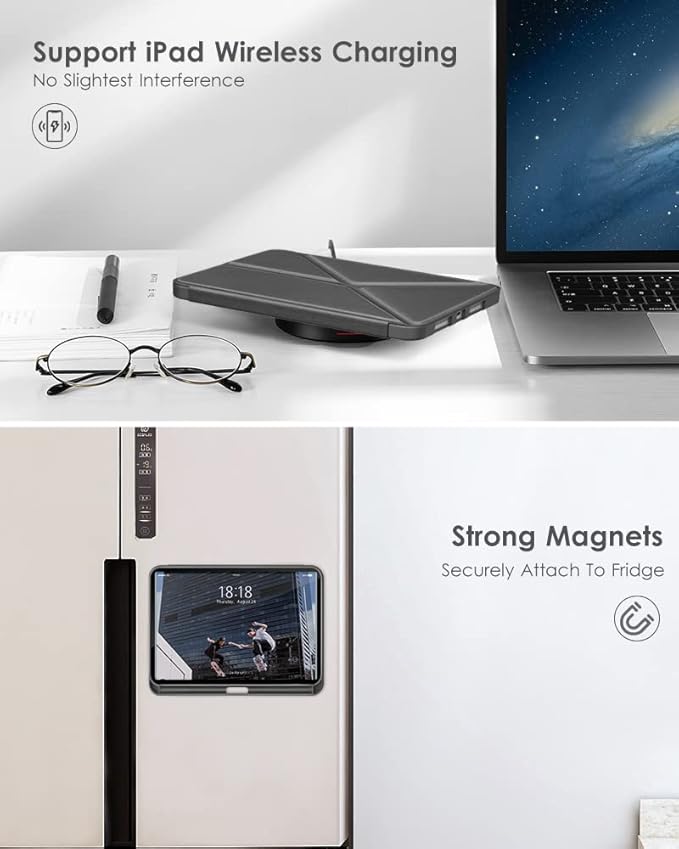 DTTO Case for iPad mini 7 (A17 Pro) 2024 / iPad mini 6 2021 8.3 inch with Pencil Holder, Multi-Angle Magnetic Standing Cover for iPad mini 7th/6th Generation [Auto Wake/Sleep], Dark Grey