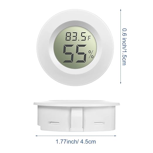 Weewooday Mini Hygrometer Thermometer Digital LCD Monitor Indoor/Outdoor Room Humidity Meter Temperature Gauge for Greenhouse Garden Reptile Incubator Cellar ℉/℃(Black, White,8 Pcs)