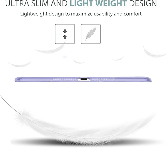 ProCase Smart Case for iPad 9.7 Inch iPad 6th/5th Generation 2018 2017(Model: A1893 A1954 A1822 A1823), Ultra Slim Lightweight Stand Cover with Translucent Frosted Back -Lightpurple