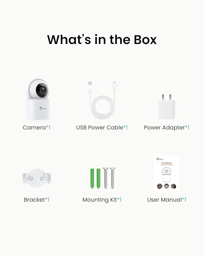 3K Indoor Security Camera 360°PTZ Home Baby/Pet Monitor, Auto Tracking,2.4/5GHz WiFi, AI Motion & Sound Detection,2-Way Audio, Night Vision, SD/Cloud Storage, Works with Alexa, No Monthly Fee