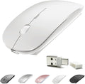 KLO Rechargeable Bluetooth 5.2/3.0/Type-C/USB-2.4G Mouse for MacBook/MacBook air/Pro/iPad, Wireless Mouse for Laptop/Notebook/pc/iPad/Chromebook (White)