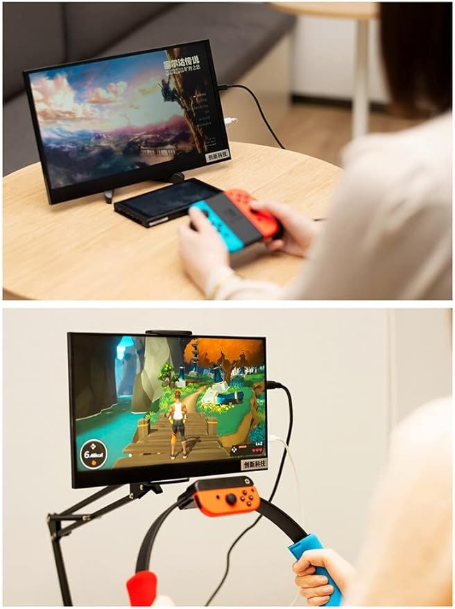 EDIY 4K Computer Monitor 13.3inch Gaming Display Portable 3840X2160 IPS with Stand Smart Case Eye Care Screen 60HZ HDMI Type-C Mini for Switch Xbox Rpi Win PC Mac Laptop