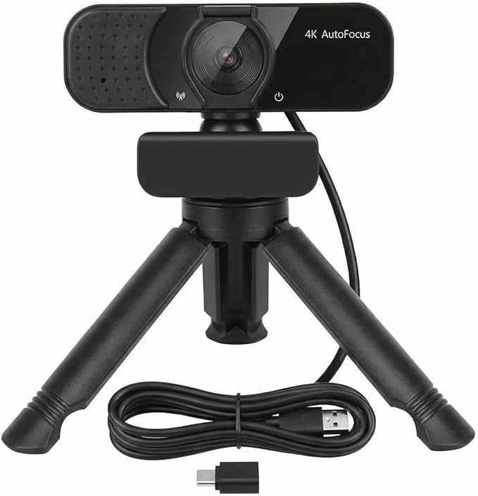Gohero 4K Webcam with Dual PDAF Autofocus, 2 Noise Reduction Mics, Auto Light Correction, Privacy Cover, 83° FOV, USB-A, for PC, Mac, Laptop, Video Calls Pro Series