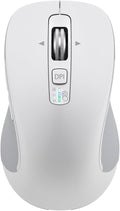 CITLLA Wireless Bluetooth Mouse (USB + BT1 + BT2), Full Size, 4-Way Scrolling, Multi-Device Silent Mouse for Computer, Laptop, iPad, MacBook (White)