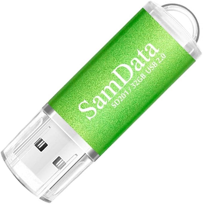 SamData 3 Pack 32GB USB Flash Drives USB 2.0 Thumb Drives Memory Stick Jump Drive Zip Drive, 3 Colors: Black Blue Green