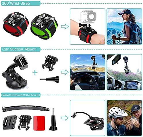 51-in-1 Action Camera Accessories Kit for GoPro Hero 11 10 9 8 Max 7 6 5 4 3 3+ 2 1 Black GoPro 2018 Session Fusion Silver White Insta360 DJI AKASO APEMAN YI Campark XIAOMI Action Camera