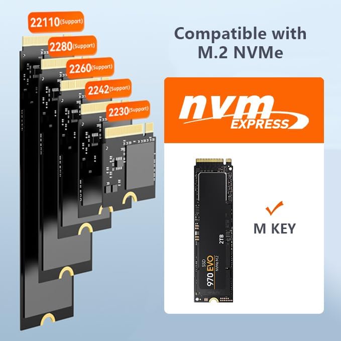 MAIWO K3016P Dual-Bay M.2 NVMe Docking Station, USB-C 3.1 Gen2 10Gbps, Offline One-Key Clone, Tool-Free SSD Enclosure for 2242/2260/2280/22110 PCIe NVMe SSDs – Compatible with Windows/Mac/Linux
