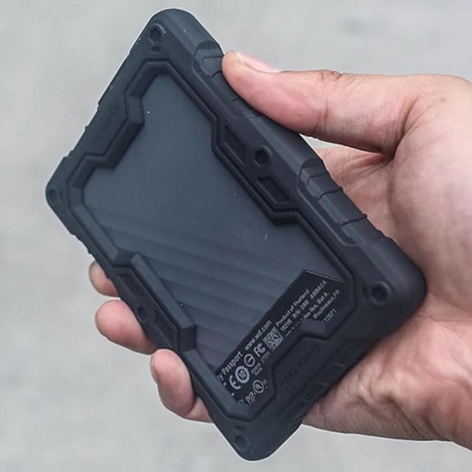 FATBEAR Tactical Military Rugged Shockproof Armor Protective Skin Case Cover for Western Digital WD Black P10 2TB 4TB 5TB 6TB P50 My Passport Ultra Mobile Hard Drive (My Passport 4TB 5TB)