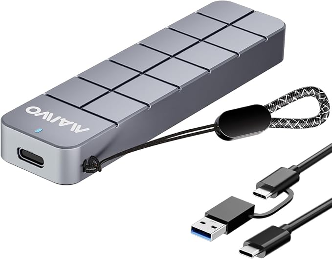 MAIWO M.2 NVMe SSD Enclosure USB3.2 GEN2 10Gbps, 8TB Capacity 2-in-1 Type-C Cable, USB C to M-Key PCIE NVME SSD Adapter Reader Case Aluminum