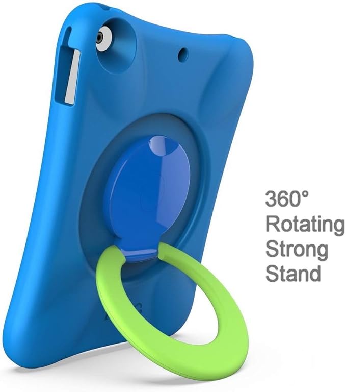 Kids EVA Case for iPad | Multi-Direction Stable Stand | Compatible with 10.2-Inch iPad 2021/2020/2019 (9th/8th/7th Generation) (Blue+Green)