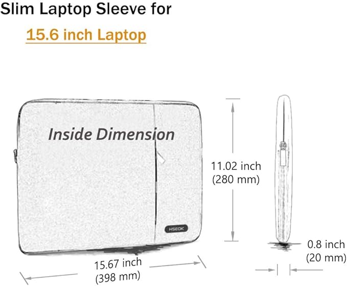 Hseok Laptop Sleeve 15.6 16 inch Case Compatible with MacBook Neo 16, MacBook Pro 16" M5/M4/M3/M2/M1, MacBook Air Pro 15", XPS 16, Most 15" 15.6" 16" Notebooks,B01F01