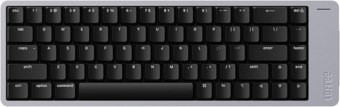 LOFREE Flow2 Low-Profile Mechanical Keyboard, Aluminum Alloy with Pulse Tactile Switches, Rechargeable Wireless Keyboards with 3 Mode Connections for Windows, macOS (Space Gray, 68 Keys)