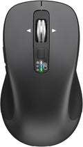 CITLLA Wireless Bluetooth Mouse (USB + BT1 + BT2), Full Size Mouse, 4-Way Scrolling, Multi-Device Silent for Computer, Laptop, iPad, MacBook (Grey)